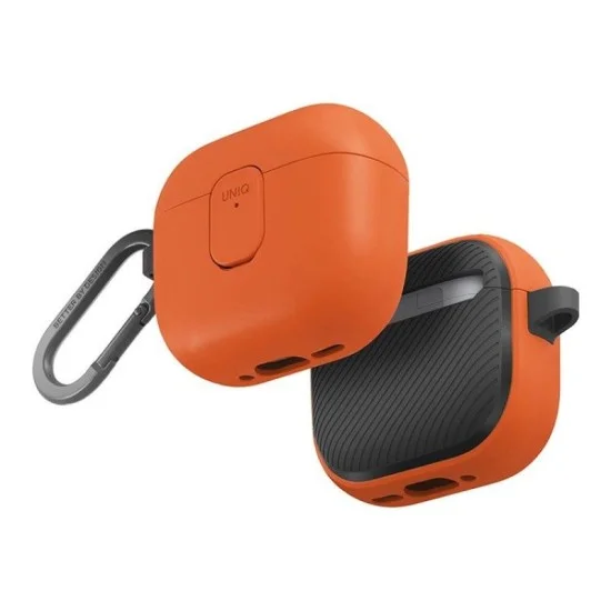 Uniq Clyde Airpods 4Th Gen (2024) Lock Case - Volt Orange (Volt Orange/Charcoal)